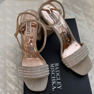 Badgley Mischka Glittering Gold Heels